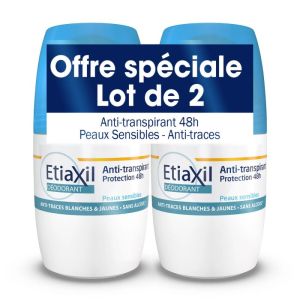 ETIAXIL Déodorant 48h peaux sensibles lot 2