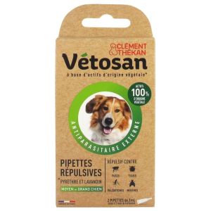 Vetosan Pipettes Repulsives Moyen et Grand chien 2x3ml