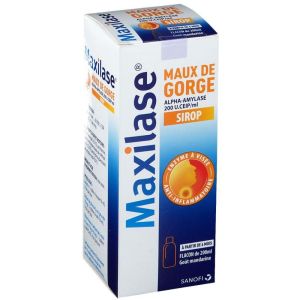 Maxilase maux de gorge alpha-amylase 200 U.CEIP/ml, sirop