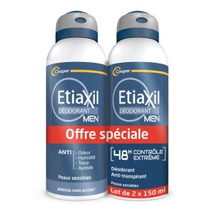 Etiaxil Men Anti-transpirant Contrôle 48h lot 2x150ml