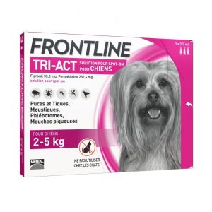 Frontline Tri-act chien S 2-5kg 3 pipettes