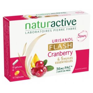 Naturactive Urisanol Flash Cranberry 10 Gélules + 10 Capsules