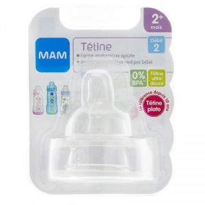 Tetine Mam Silicone Debit moyen x 2