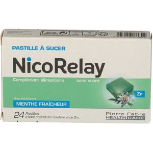 NicoRelay Menthe Fraîcheur 24 Pastilles sans sucres