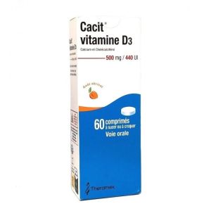 Cacit Vitamine D3 500mg/440ui 60 comprimés à sucer