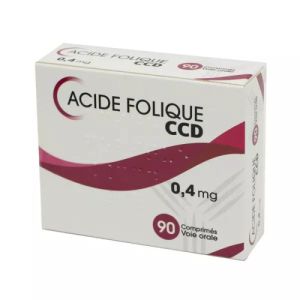 ACIDE FOLIQUE CCD 0,4 mg, 90 comprimés