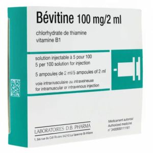 BEVITINE 100 mg/2 ml, solution injectable en ampoule