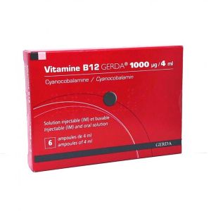 Vitamine B12 Gerda 1000µg 6 ampoules buvables ou injectables