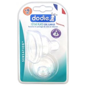 Tetine Dodie Silicone Col Large Debit 3 X2  6+mois