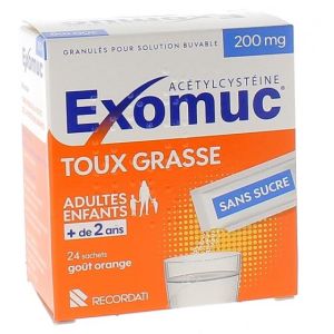 EXOMUC 200 mg, granulés pour solution buvable 24 sachets