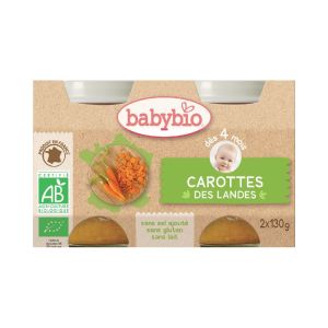 Babybio Petit pot carotte des landes bio 2x130g