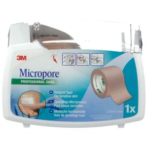 sparadrap 3M Micropore chair avec dévidoir 25mmx5m