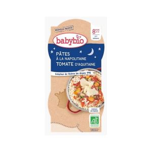 BABYBIO Bol bonne nuit pâtes à la napolitaine 2x200g