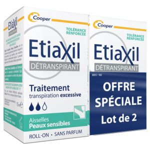 ETIAXIL Détranspirant Traitement Aisselles Peau sensible 15ml lot de 2