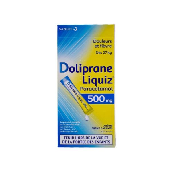 DOLIPRANELIQUIZ 500 mg, suspension buvable en sachet