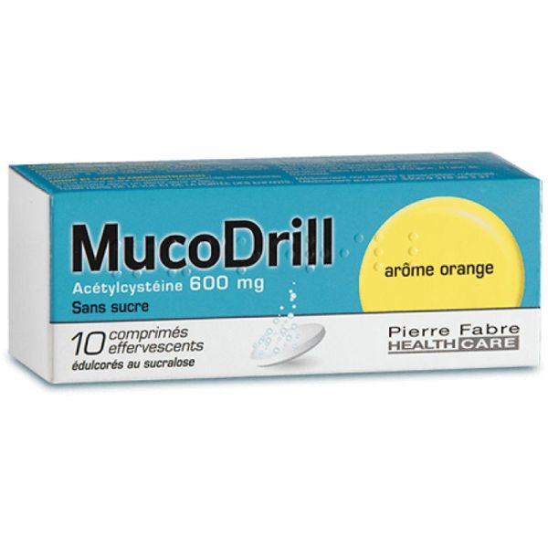 MUCODRILL 600 mg SANS SUCRE comprimé effervescent édulcoré au sucralose