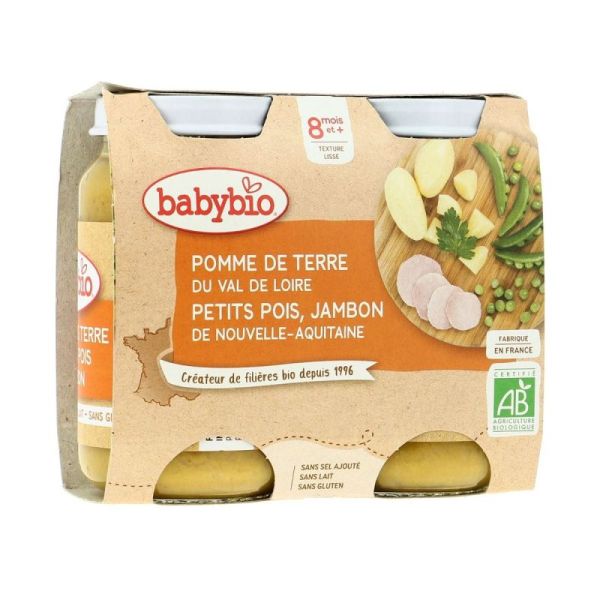 Babybio Petits Pots Menu du Jour Légumes et Jambon 2x200g