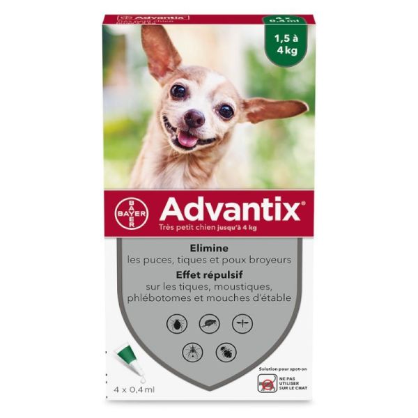 Advantix Tres Petit Chien 4 Pipettes