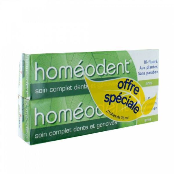 Homeodent dentifrice Anis lot de 2 tubes de 75mL