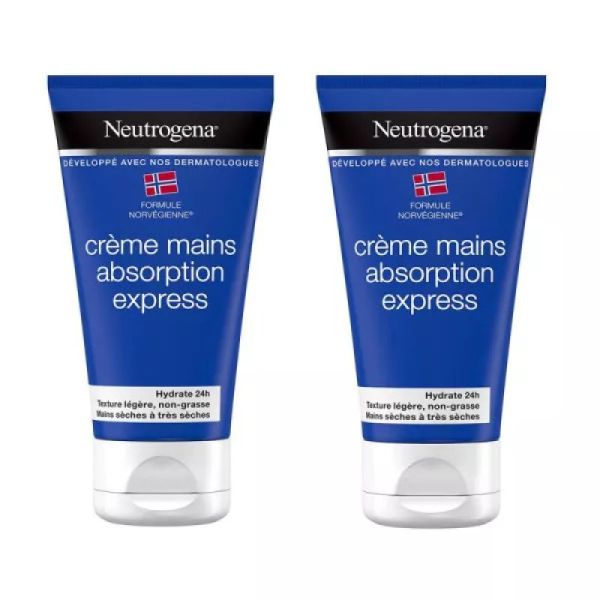 NEUTROGENA Crème Mains Absorption Express Lot de 2x 75ml