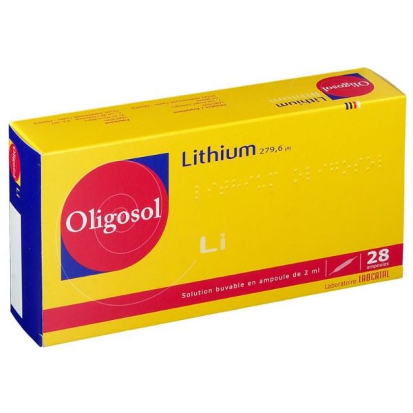 LITHIUM OLIGOSOL, solution buvable en ampoule 28