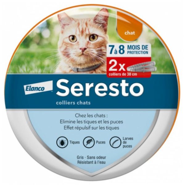 SERESTO Collier Antiparasitaire Chats lot de 2