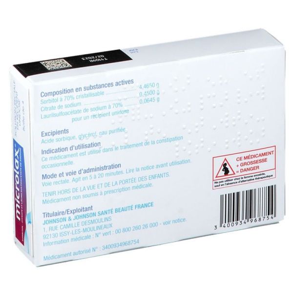 Microlax adulte constipation occasionnelle - 4 unidoses