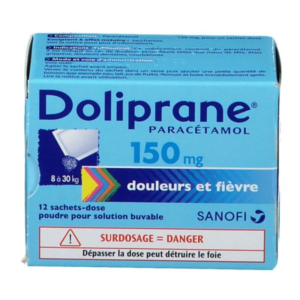 Doliprane 150mg 12 sachets