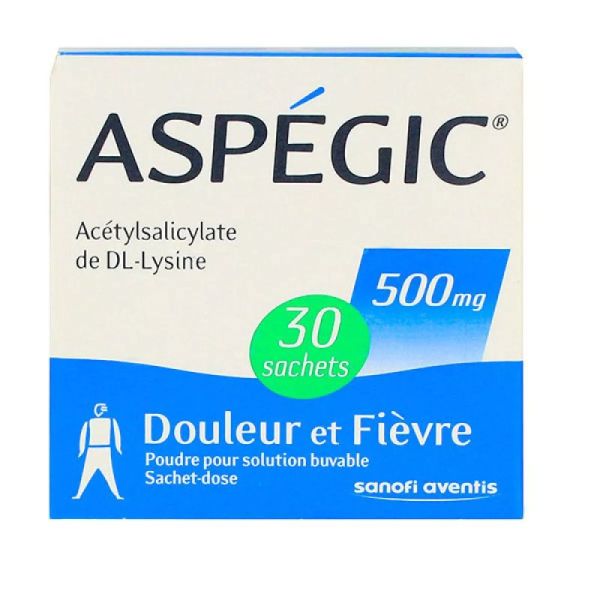 Aspegic 500mg suspension buvable 30 Sachets