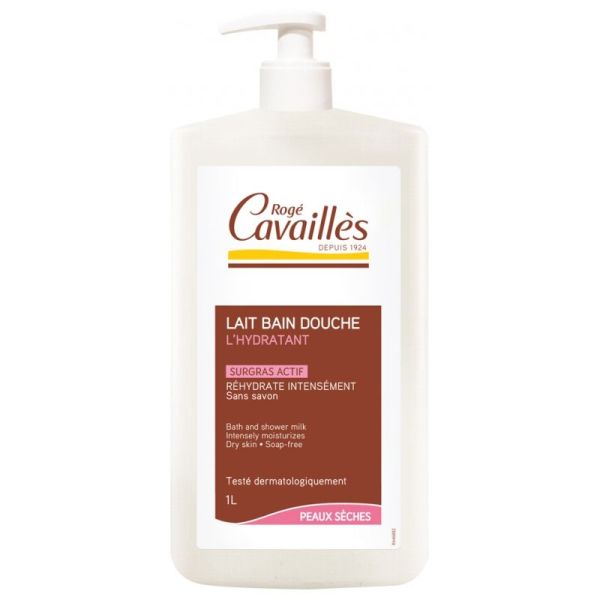 Cavailles Lait Bain douche Hydratation peaux seches 1l