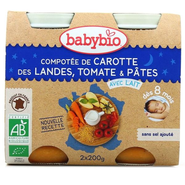 Babybio Petits pots Bébé Carotte pruneau Boeuf Bio - Dès 8 mois