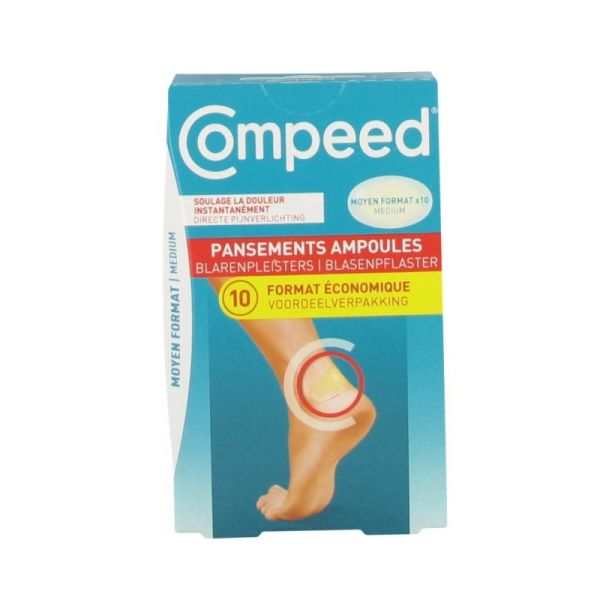 Compeed pansements ampoules Taille Moyen boite de 10