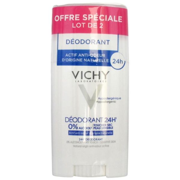 Vichy Deodorant Sans aluminium Stick 40ml X2