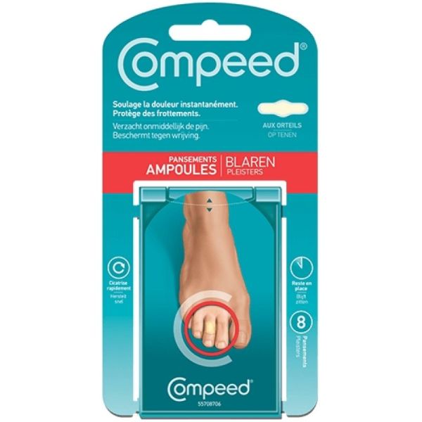 Compeed pansements ampoules orteils boite de 8