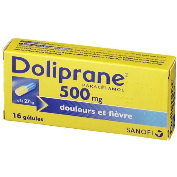 Doliprane 500 mg 16 gélules