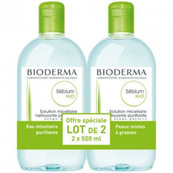 Bioderma Sebium H20 Solution Micellaire bipack 2x500ml