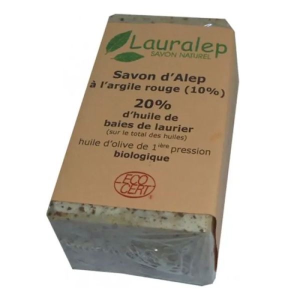 Lauralep Savon Alep argile rouge et huile de Laurier 150g