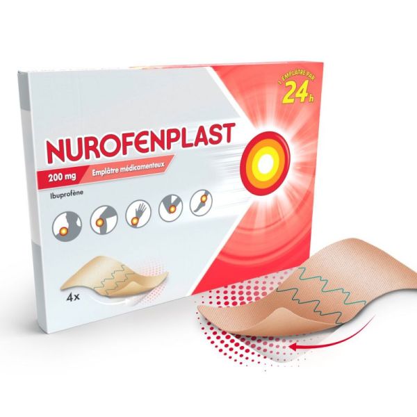 NUROFENPLAST 200 mg 4 emplâtres médicamenteux