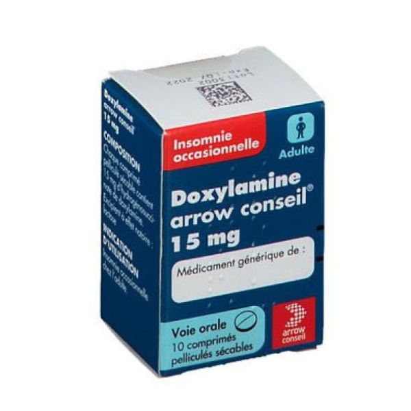 Doxylamine 15mg arrow 10 comprimés