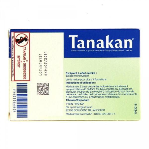 Tanakan 40mg 90 comprimés