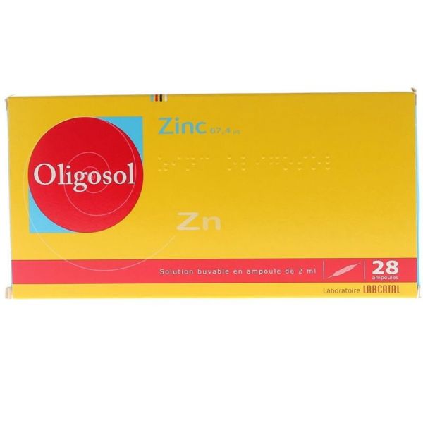 ZINC OLIGOSOL, solution buvable en ampoule 28