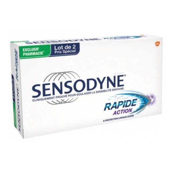 Sensodyne Dentifrice Rapide 75ml Lot x 2