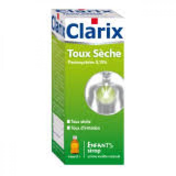 Clarix Toux seche Pentoxyverine Sirop 200ml