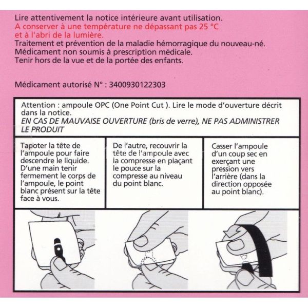 Vitamine K1 Roche 2 mg/0,2 ml Nourrissons - 1 ampoule