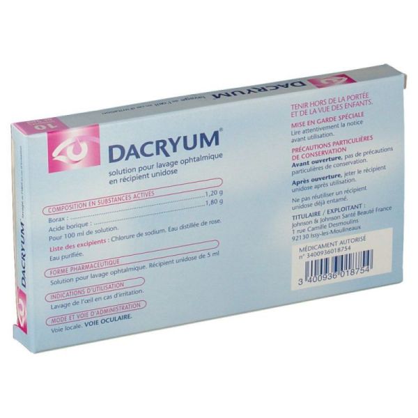 DACRYUM Solution pour lavage oculaire