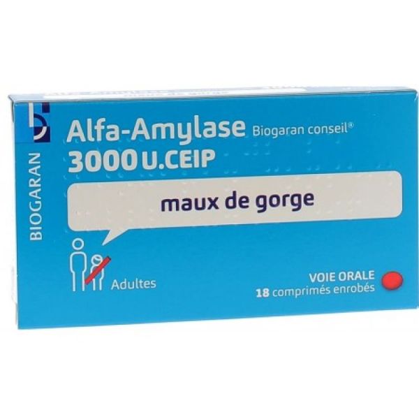 ALFA-AMYLASE 3000 BIOGARAN 30 comprimés enrobés