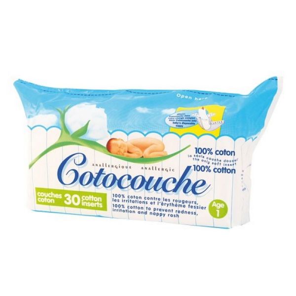 COTOCOUCHE COUCHES 100% COTON 1ER AGE 30 COUCHES - Pharmacie Cap3000
